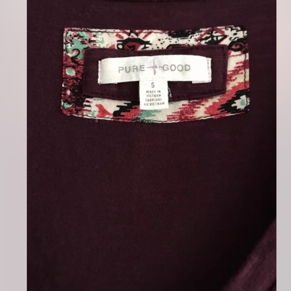 Anthropologie | Pure Good Long Tee Womens Size S Red Tunic V-neck Long Sleeve - Picture 11 of 12